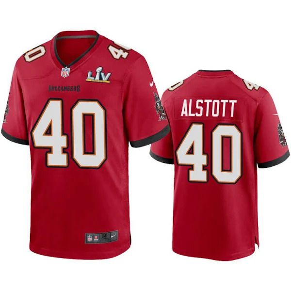 Men Tampa Bay Buccaneers #40 Mike Alstott Nike Red Super Bowl LV Game NFL Jersey->tampa bay buccaneers->NFL Jersey